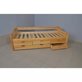 4+1 fiókos fenyő ágykeret 80x200 + ajándék ágyráccsal