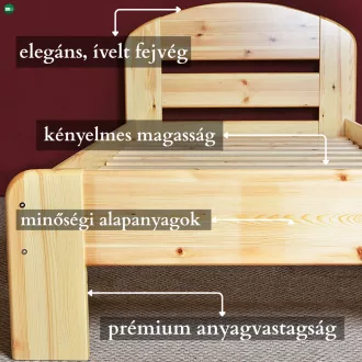 Anikó fenyő ágykeret 90x200