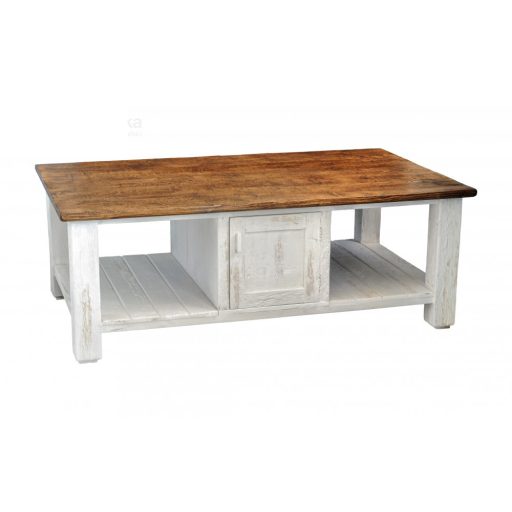 Tulipán fenyő dohányzó asztal középen nyitható szekrénnyel