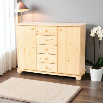 Anikó 2 ajtós 5 fiókos fenyő komód