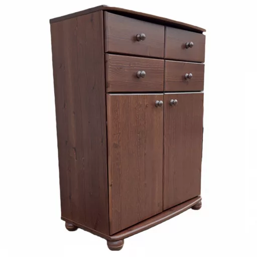 Anikó 2 ajtós 4 kis fiókos fenyő komód