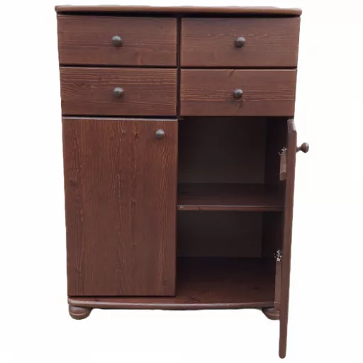 Anikó 2 ajtós 4 kis fiókos fenyő komód