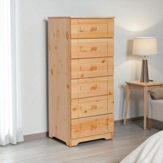 Petra keskeny 6 fiókos fenyő komód