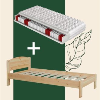   Henrik fenyő ágyváz alacsony lábvéggel  + Orfeusz 90x200 matraccal