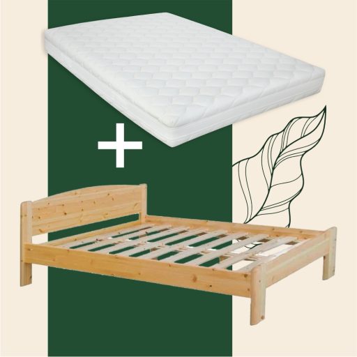 Henrik fenyő ágyváz alacsony lábvéggel  140 + Perfect fusion 140x200 matraccal