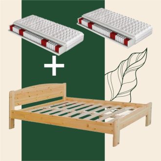   Henrik fenyő ágyváz alacsony lábvéggel  180 + 2 db Orfeusz 90x200 matrac