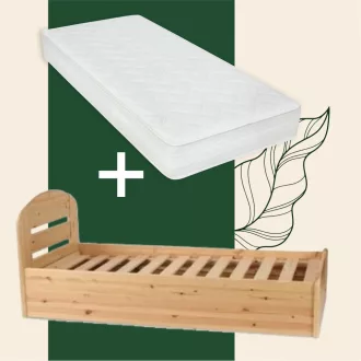   Anikó fenyő ágyneműtartós ágy + kemény 90x200 matraccal