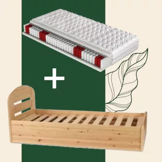   Anikó fenyő ágyneműtartós ágy + kétoldalas, közepesen kemény 90x200 matraccal