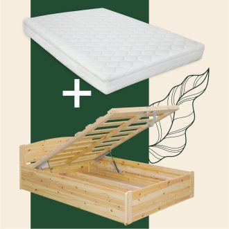   Henrik fenyő ágyneműtartós ágy 180 + Perfect fusion 180x200 matraccal