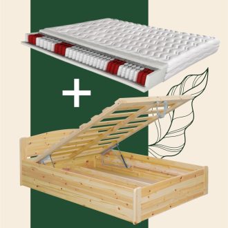   Henrik fenyő ágyneműtartós ágy 180 + Orfeusz 180x200 matraccal