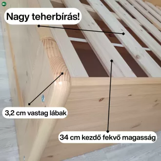 Herkules fenyő ágyneműtartós ágy 90x200