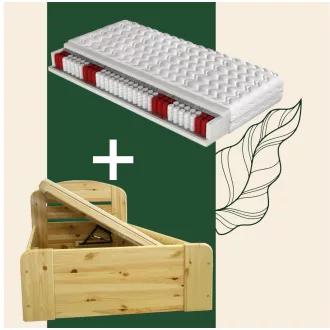   Anikó fenyő ágyneműtartós ágy bal OLDALRA nyíló 90 + kétoldalas, közepesen kemény 90x200 matraccal