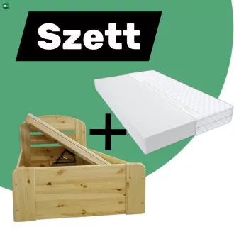   Anikó fenyő ágyneműtartós ágy bal OLDALRA nyíló 90 + Max matrac 90'