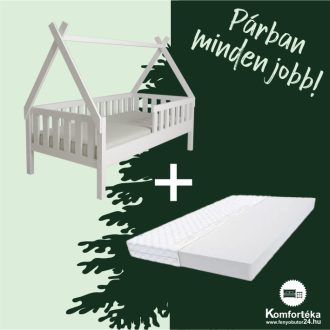   Dorka fehér 80x160 házikó gyerekágy + ajándék habmatrac