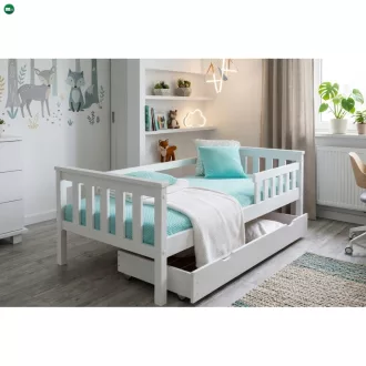   Max Asia fenyő fehér gyerekágy 80x160  + ajándék ágyráccsal