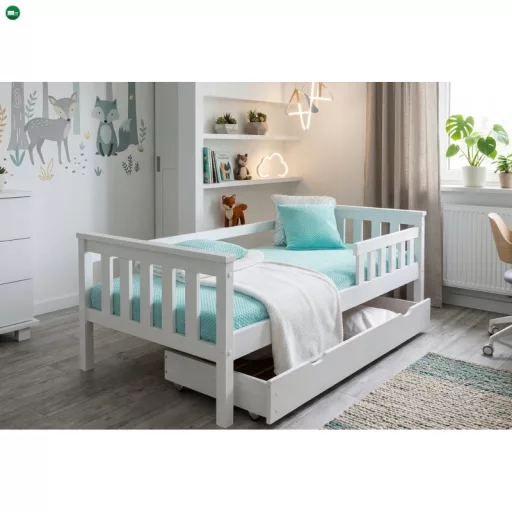 Max Asia fehér fenyő gyerekágy 80x180 + ajándék ágyráccsal