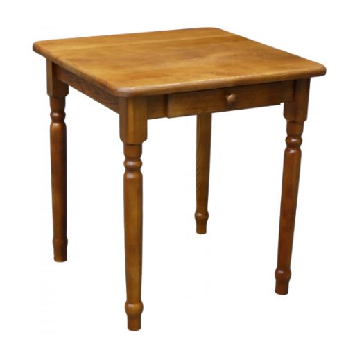 Étkező asztal fiókos faragott lábbal 70x70 calvados