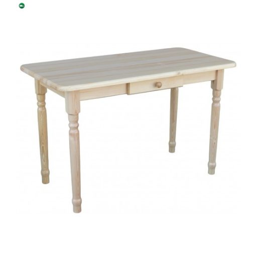 Étkezőasztal fiókos faragott lábbal 110x50 natúr