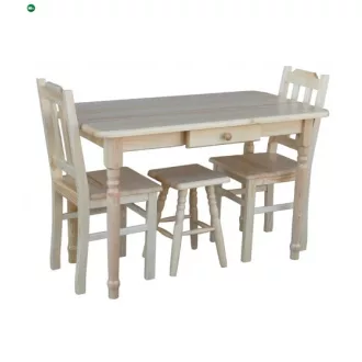 Étkezőasztal fiókos faragott lábbal 110x50 natúr
