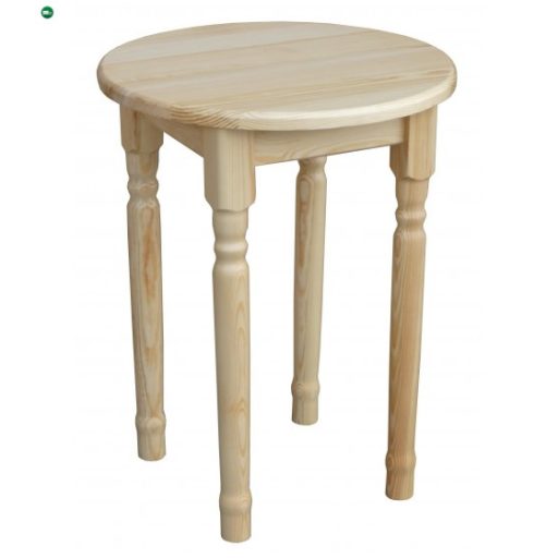 Étkezőasztal kerek faragott lábbal 60' natúr