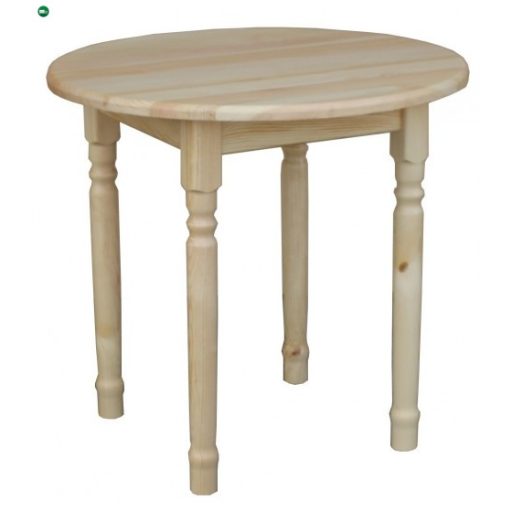 Étkezőasztal kerek faragott lábbal 80' natúr