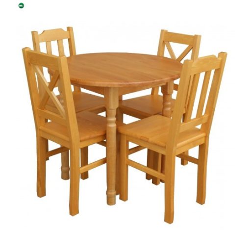 Étkezőasztal kerek faragott lábbal 90' éger