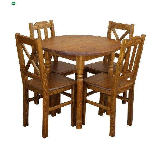 Étkezőasztal kerek faragott lábbal 90' tölgy