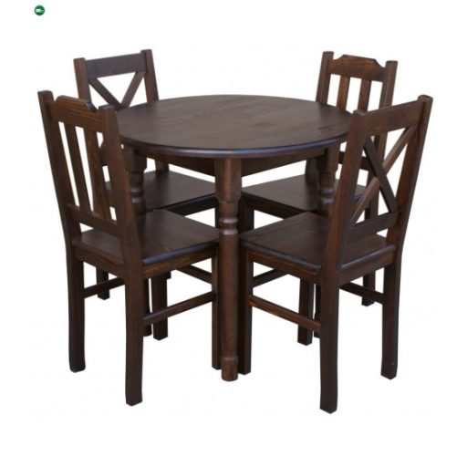 Étkezőasztal kerek faragott lábbal 90' barna