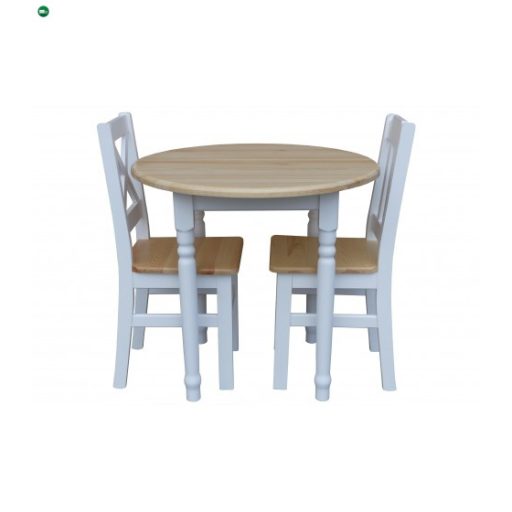 Étkezőasztal kerek faragott lábbal 90' két színnel