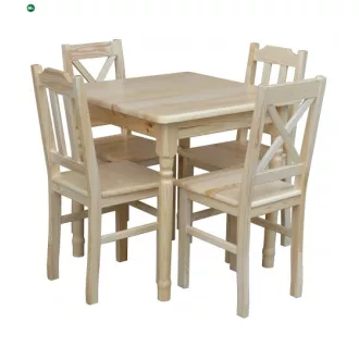 Étkezőasztal faragott lábbal 75x75 natúr