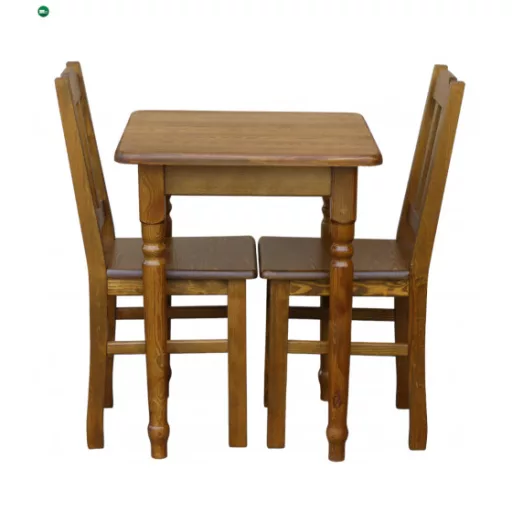 Étkezőasztal faragott lábbal 70x70 tölgy