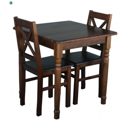 Étkezőasztal faragott lábbal 90x90 barna