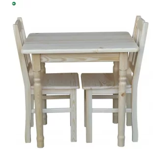 Étkezőasztal faragott lábbal 70x60 natúr