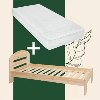 Anikó fenyő ágykeret + Kemény 90x200 matraccal