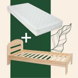   Anikó fenyő ágykeret + prémium 7 zónás 90x200 matraccal