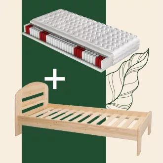   Anikó fenyő ágykeret + kétoldalas, közepesen kemény 90x200 matraccal