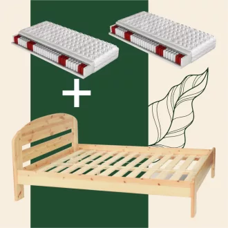   Anikó fenyő ágykeret 180 + 2 db kétoldalas, közepesen kemény 90x200 matrac