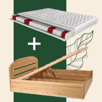   Anikó fenyő ágyneműtartós ágy 160 + kétoldalas, közepesen kemény 160x200 matraccal