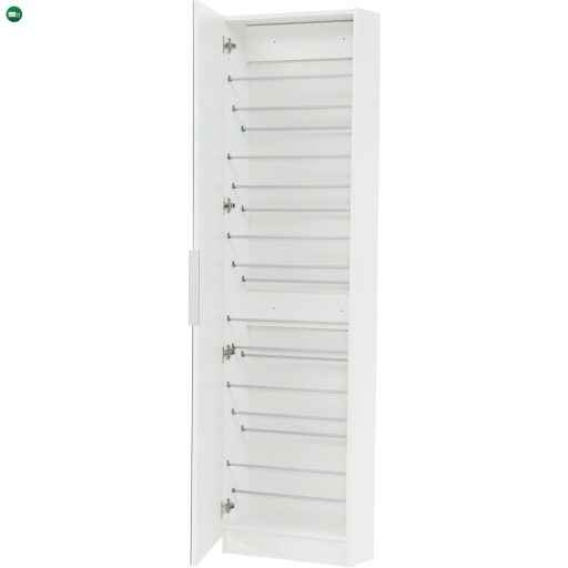 Cipős szekrény tükörrel, fehér, KAPATER 305397