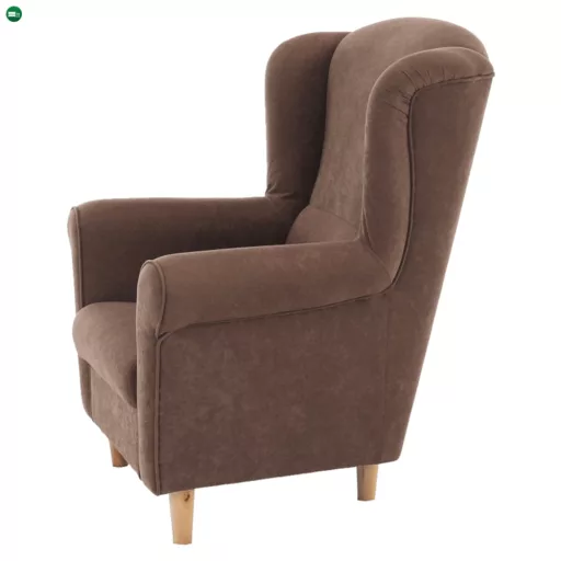 Füles fotel, barna szövet, CHARLOT