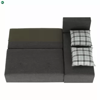   Sarokgarnitúra készlet, szürke melír / mintázott, jobb, MEXX
