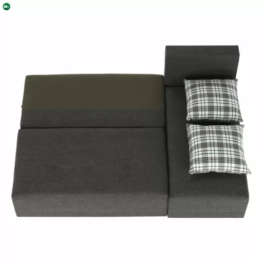 Sarokgarnitúra készlet, szürke melír / mintázott, jobb, MEXX