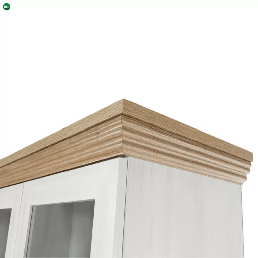 vitrines szekrény, északi sosna/vadtölgy, ROYAL W4D