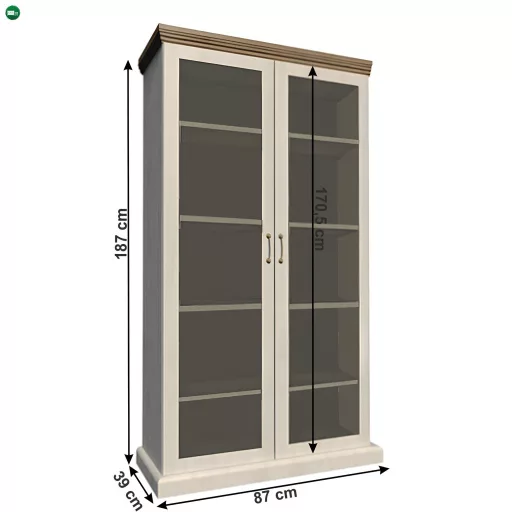 vitrines szekrény, északi sosna/vadtölgy, ROYAL WS