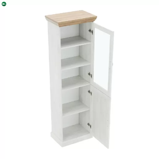 vitrines szekrény, északi sosna/vadtölgy, ROYAL W1D