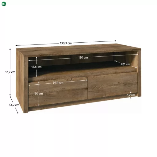 TV asztal / szekrényke, tölgyfa lefkas, MONTANA