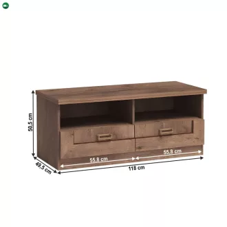 TV asztal/szekrényke, tölgyfa lefkas, TEDY  TYP T11