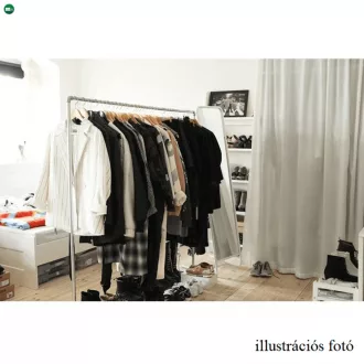  Görgős ruhaálvány, rozsdamentes fém/fekte műanyag, HILAR