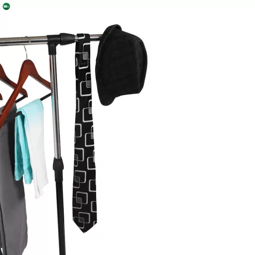 Görgős ruhaálvány, rozsdamentes fém/fekte műanyag, HILAR