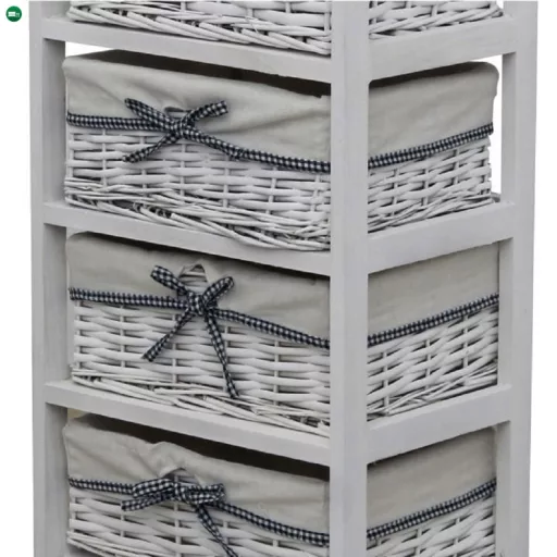 Komód, 5 fiókos, régi fehér, RUBY 5